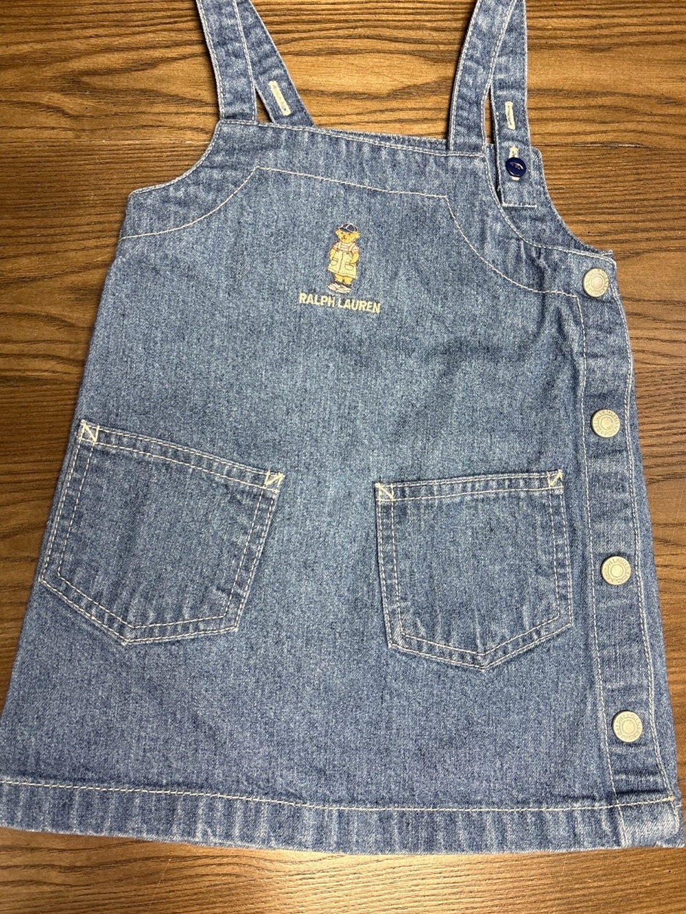 Vintage 90s/early Y2K Ralph Lauren Polo Bear denim dress